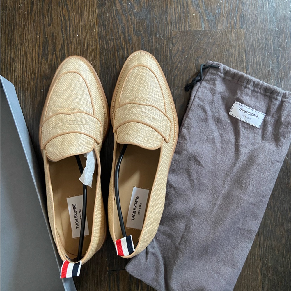 Thom Browne varisty loafer in rafia 11